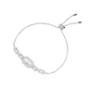 APM Monaco Pave Rectangle Adjustable Chain Bracelet- Bracelets