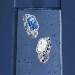 APM Monaco Pave Rectangle Chain Ring- Rings