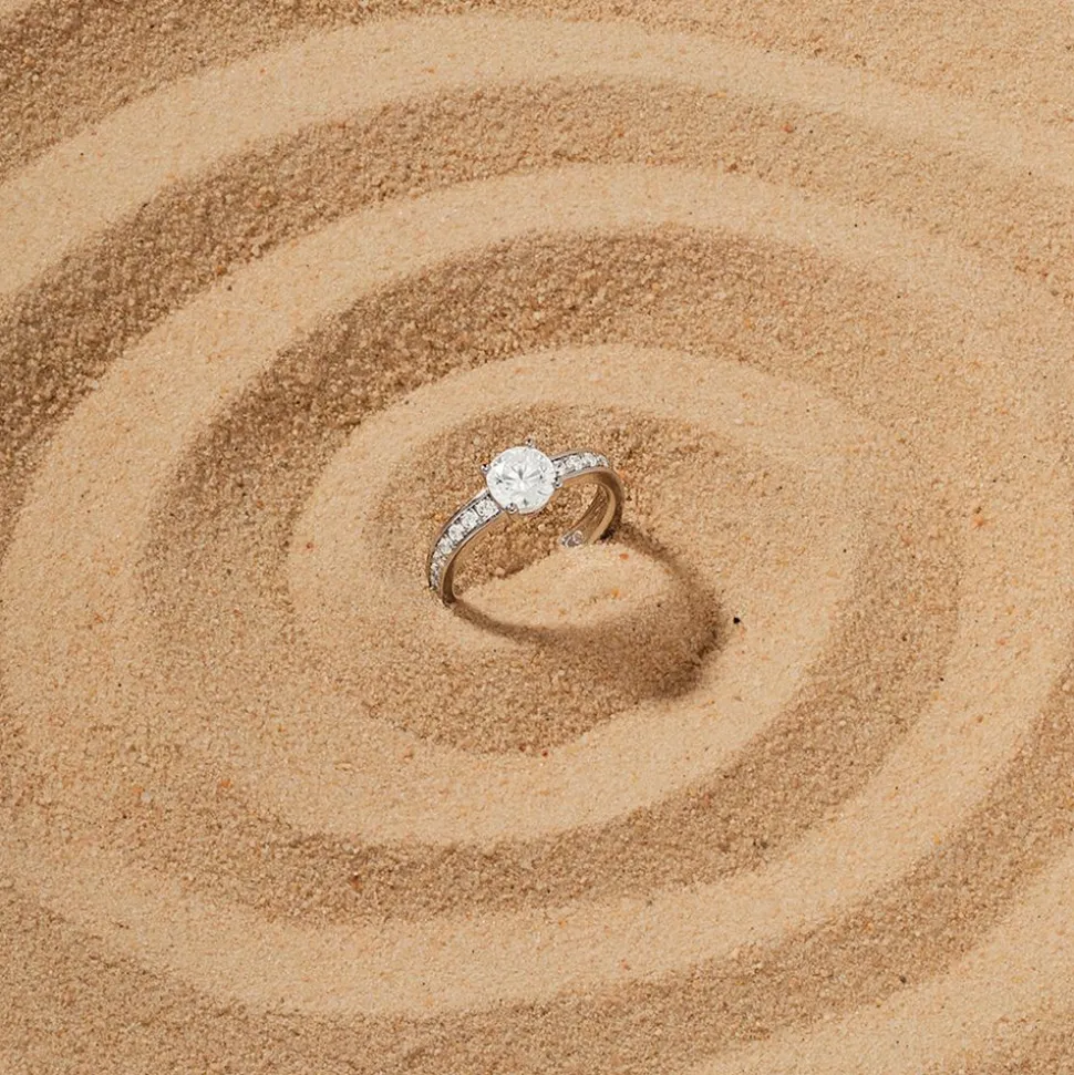 APM Monaco Pave Ring With Round Zirconia- Rings