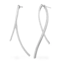APM Monaco Paved Geometric Ear Jackets- Earrings