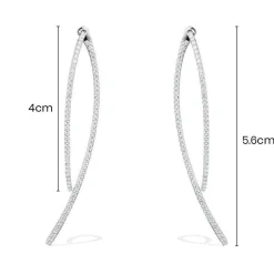 APM Monaco Paved Geometric Ear Jackets- Earrings
