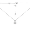 APM Monaco Paved Mini Lock Necklace- Necklaces