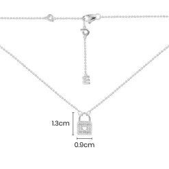 APM Monaco Paved Mini Lock Necklace- Necklaces