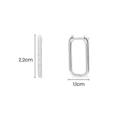 APM Monaco Paved Rectangle Earrings- Earrings