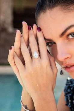 APM Monaco Pear Pave Ring- Rings