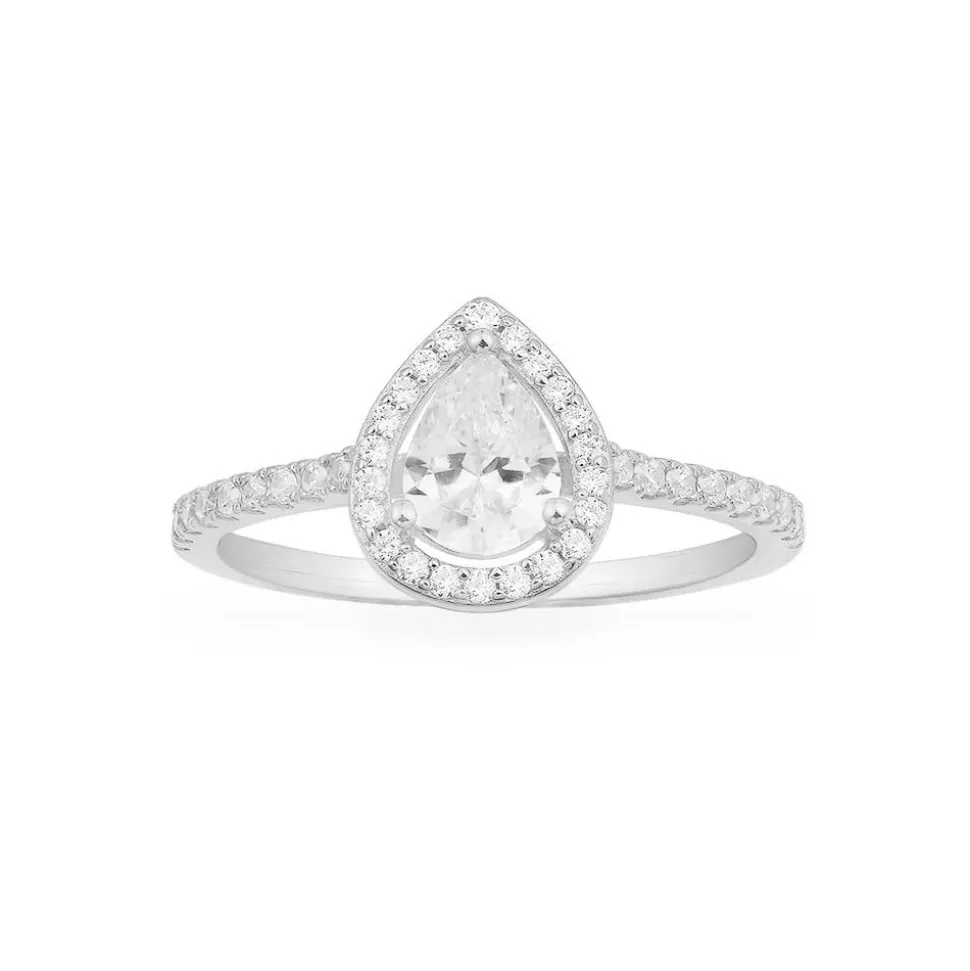 APM Monaco Pear Pave Ring- Rings