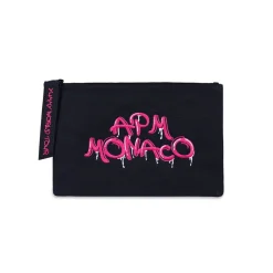 APM Monaco Pink Graffiti Clutch- Accessories