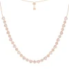 APM Monaco Pink Nacre Heart & Dot Adjustable Necklace- Necklaces