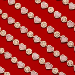 APM Monaco Pink Nacre Heart & Dot Adjustable Necklace- Necklaces