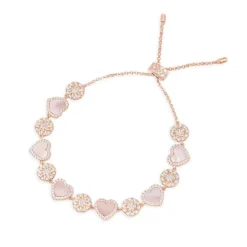 APM Monaco Pink Nacre Heart & Dot Adjustable Bracelet- Bracelets