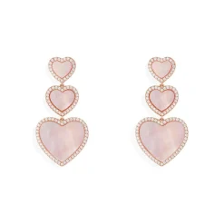 APM Monaco Pink Nacre Heart Earrings- Earrings