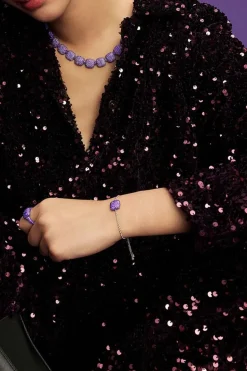 APM Monaco Purple Square Adjustable Bracelet- Bracelets