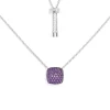 APM Monaco Purple Square Adjustable Necklace- Necklaces