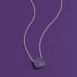 APM Monaco Purple Square Adjustable Necklace- Necklaces