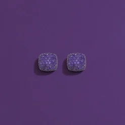 APM Monaco Purple Square Earrings- Earrings