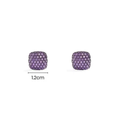 APM Monaco Purple Square Earrings- Earrings