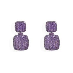 APM Monaco Purple Square Earrings- Earrings