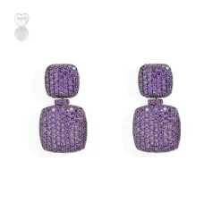 APM Monaco Purple Square Earrings- Earrings