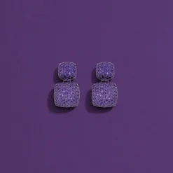 APM Monaco Purple Square Earrings- Earrings
