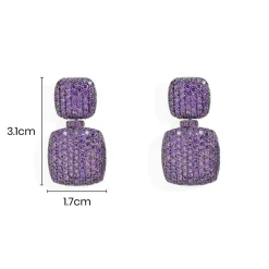 APM Monaco Purple Square Earrings- Earrings