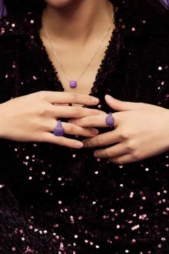 APM Monaco Purple Square Ring- Rings