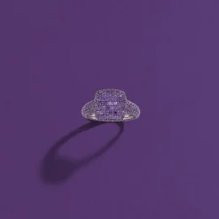 APM Monaco Purple Square Ring- Rings