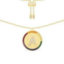 APM Monaco Rainbow Alphabet Adjustable Necklace- Necklaces