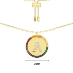 APM Monaco Rainbow Alphabet Adjustable Necklace- Necklaces