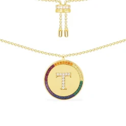 APM Monaco Rainbow Alphabet Adjustable Necklace- Necklaces