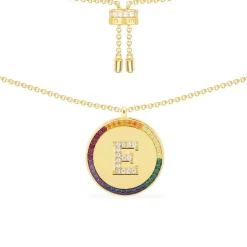 APM Monaco Rainbow Alphabet Adjustable Necklace- Necklaces
