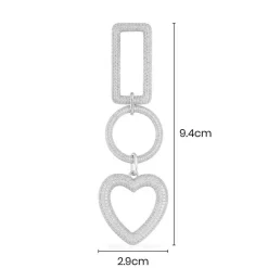 APM Monaco Rectangle Circle And Heart Drop Earring- Earrings