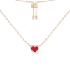 APM Monaco Red Heart Adjustable Necklace- Necklaces
