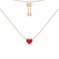 APM Monaco Red Heart Adjustable Necklace- Necklaces