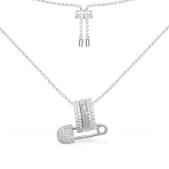 APM Monaco Safety Pin Adjustable Necklace- Necklaces