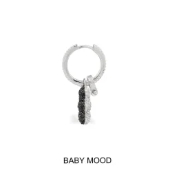 APM Monaco Single Baby Mood Yummy Bear (Clippable) Hoop Earring- Earrings
