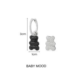 APM Monaco Single Baby Mood Yummy Bear (Clippable) Hoop Earring- Earrings