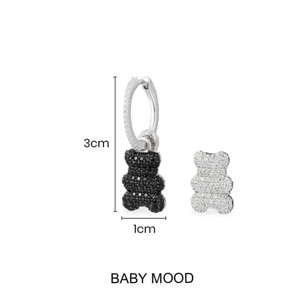 APM Monaco Single Baby Mood Yummy Bear (Clippable) Hoop Earring- Earrings