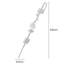 APM Monaco Single Bar Earring With Pear Stones- Earrings