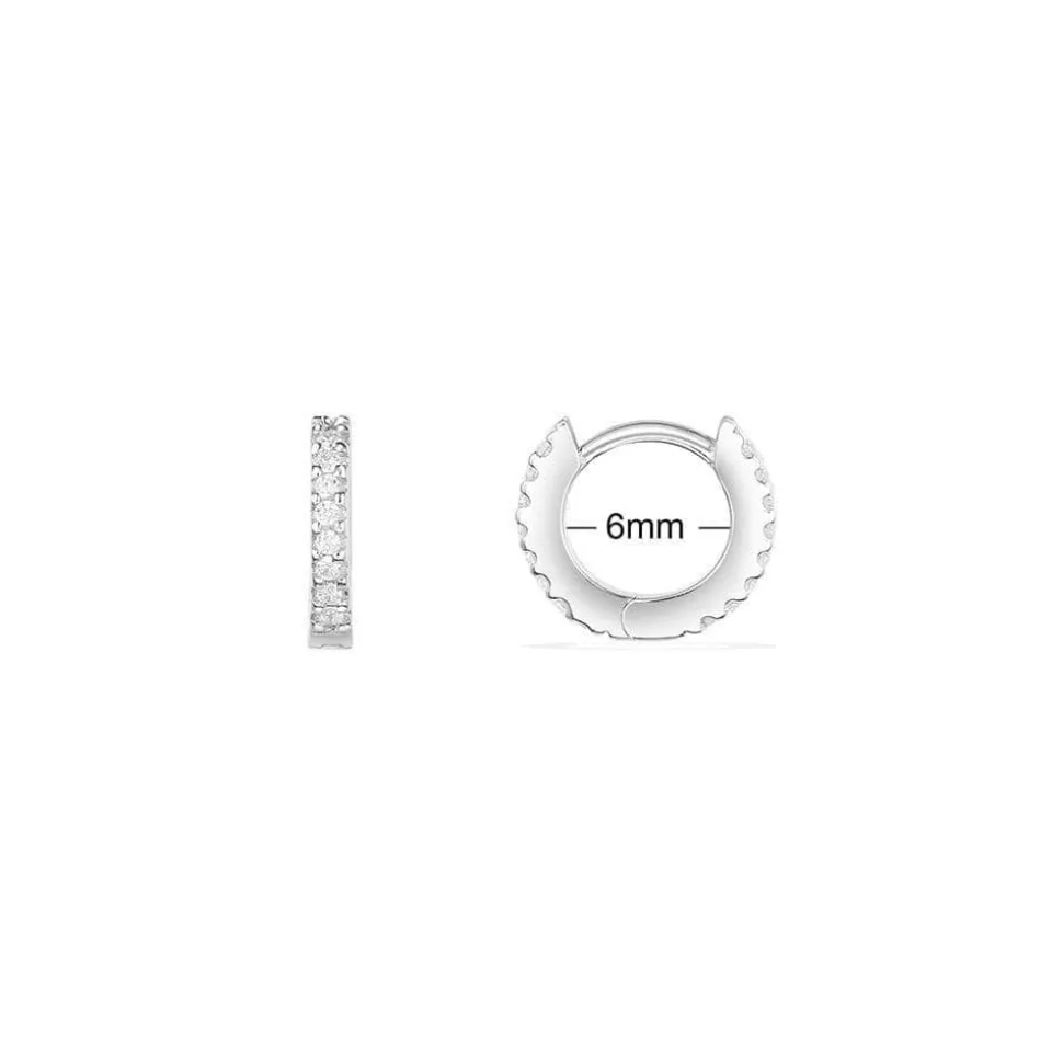 APM Monaco Small 6 Mm Paved Hoop Earrings- Earrings