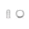 APM Monaco Small Double Paved Hoop Earrings With Pearls- Earrings