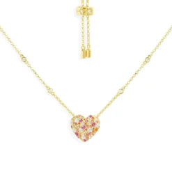 APM Monaco Small Multicolor Heart Adjustable Necklace- Necklaces