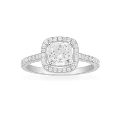 APM Monaco Small Square Pave Ring- Rings
