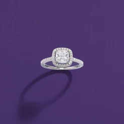 APM Monaco Small Square Pave Ring- Rings