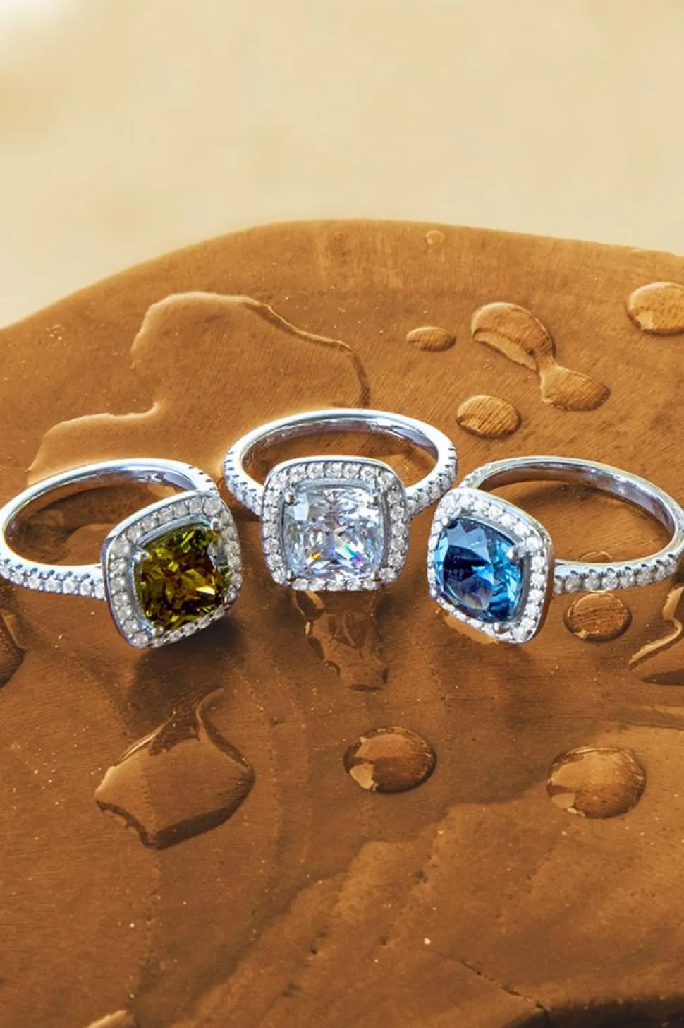 APM Monaco Square Pave Ring- Rings
