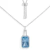APM Monaco Statement Adjustable Necklace With Lagoon Blue Pendant- Necklaces