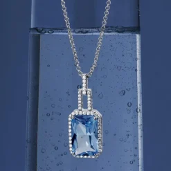 APM Monaco Statement Adjustable Necklace With Lagoon Blue Pendant- Necklaces