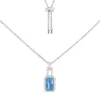 APM Monaco Statement Adjustable Necklace With Lagoon Blue Pendant- Necklaces