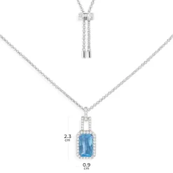 APM Monaco Statement Adjustable Necklace With Lagoon Blue Pendant- Necklaces