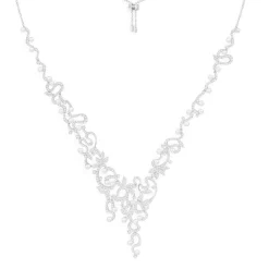 APM Monaco Statement Flower Adjustable Necklace With Pearls- Necklaces
