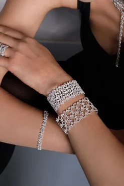 APM Monaco Statement Pave Meteorites & Circles Bracelet- Bracelets